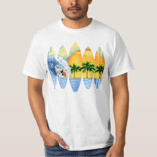 Surfare och surfbrädor t-shirt