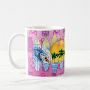 Surfare och surfingbrädor kaffemugg
