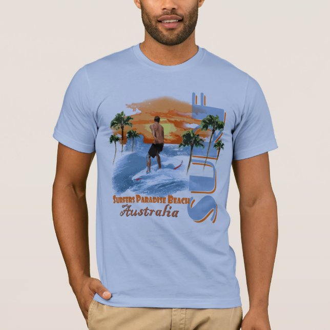 Surfare SURFA för paradisstrand! Tee Shirt (Framsida)