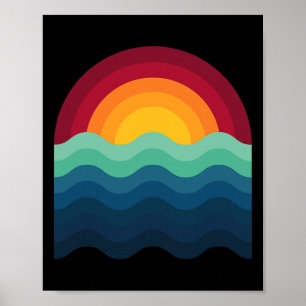 Surfare Surfbräda Solnedgång Surf Surfing Vågridni Poster