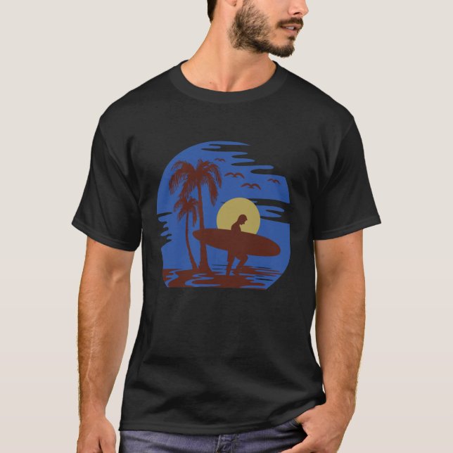 Surfare, Surfing Älskare, Wave Rider, strand, hav T Shirt (Framsida)