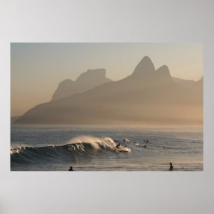 "Surfarear på Arpoador, Rio de Janeiro" stor Poster