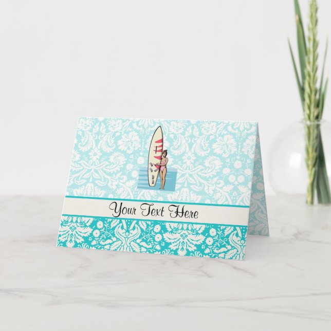 Surfareflicka Anteckningskort (Framsida)