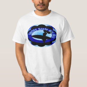 Surfareflickor får våta t shirt