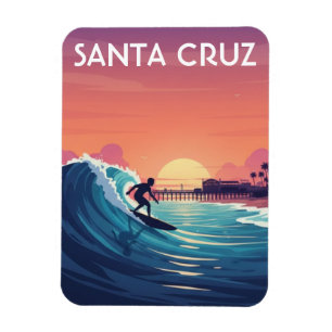 Surfaren i Santa Cruz Kalifornien Resa Magnet