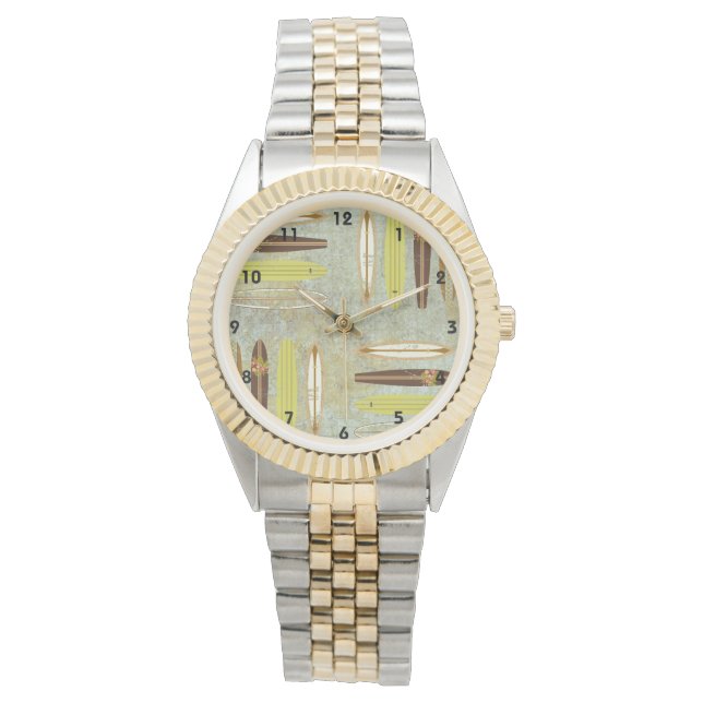 Surfares styrelserum Surfbräda Väggur Armbandsur (Framsida)