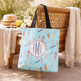 Surfarflickas monogram tygkasse