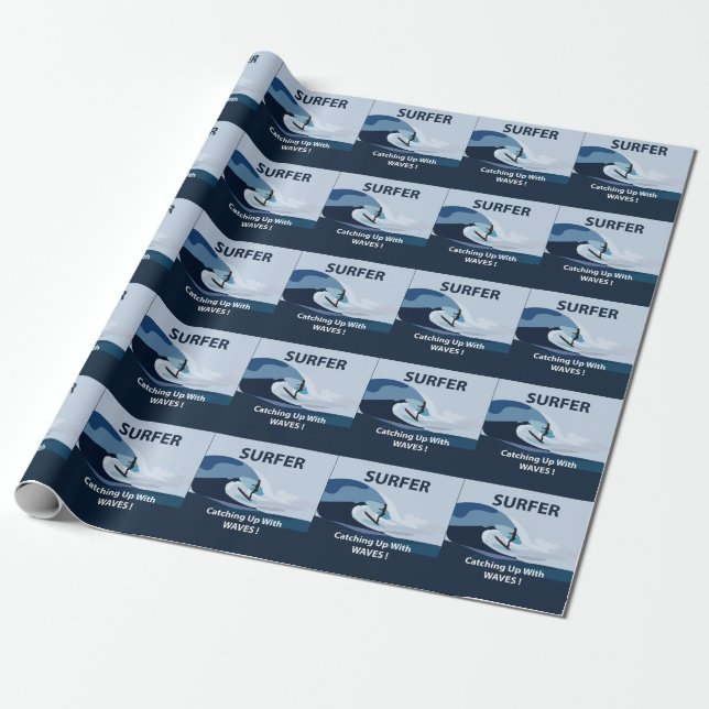Surfarstrand Surfing Presentpapper (Utrullad)