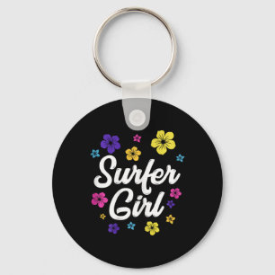 Surfartad flicka Surf Retro Vintage Surfpresent Kv Nyckelring
