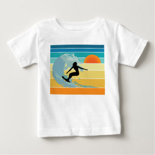 Surfartjejke Vintage Solnedgång T Shirt