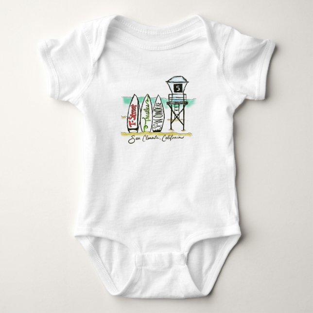 SurfaSan Clemente kvinna sleeve för Raglan 3/4 Tröja (Framsida)