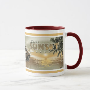 surfasolnedgång mugg
