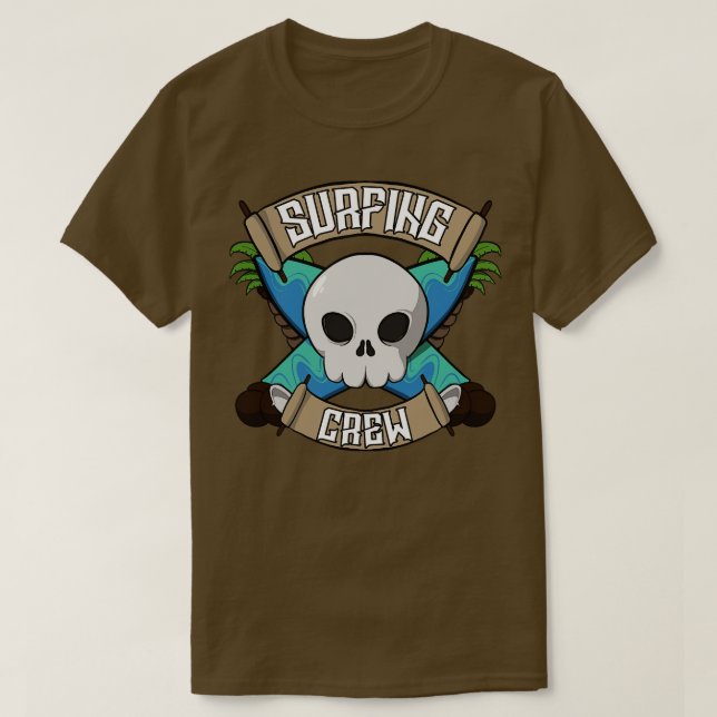 Surfbesättning Jolly pirat T Shirt (Design framsida)