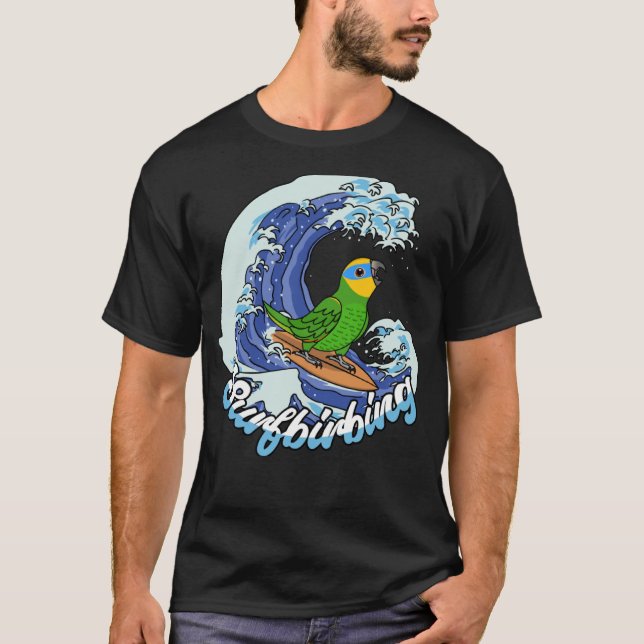 Surfbirkunna Parrot I-Orange vingade Amazon T Shirt (Framsida)