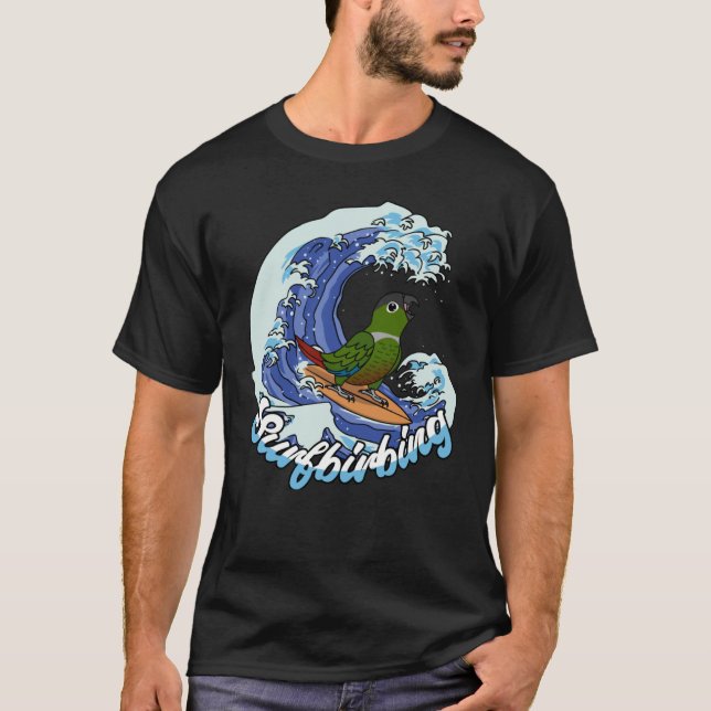 Surfbirning Parrot I Grönt Cheek Conure T Shirt (Framsida)