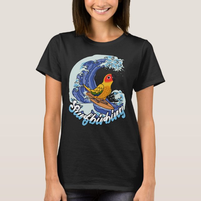 Surfbirning Parrot i Sol Conure T Shirt (Framsida)