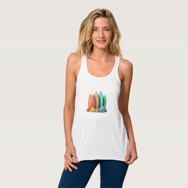 surfboard 3d modeling clay colorful  linne med racerback  (Hel framsida)
