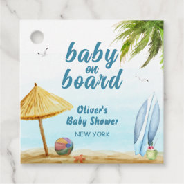 Surfboard Baby Shower för sommarströ Gåvor Etiketter