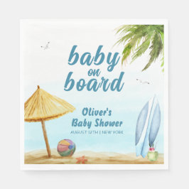 Surfboard Baby Shower för sommarströ Pappersservett
