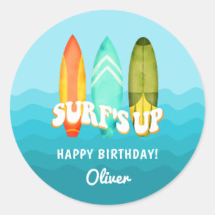 Surfboard Barns födelsedag-inkräktare Runt Klistermärke