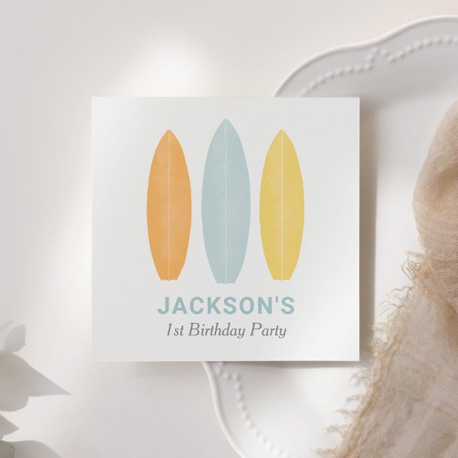 Surfboard Barns födelsedag Party Pappersservett (Skapare uppladdad)