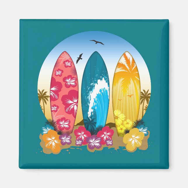 Surfboard Beach Magnet (Framsidan)