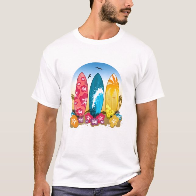 Surfboard Beach T Shirt (Framsida)