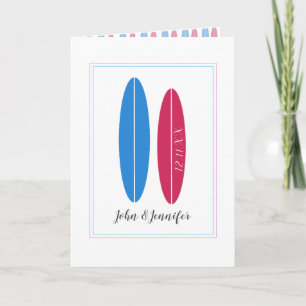 surfboard bröllop/-årsdag grattisar kort