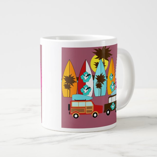 Surfboard Bum Surfning Hippie Vans Jumbo Mugg (Framsida höger)