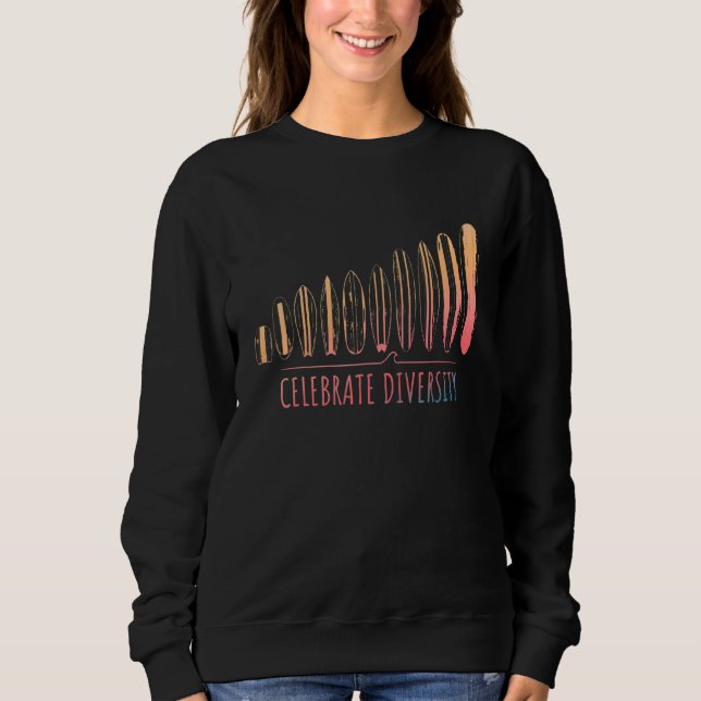 Surfboard Celebrous Diversity Inclusion LGbt Prid T Shirt (Framsida)