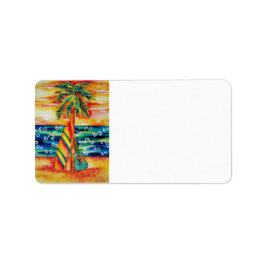 Surfboard & Guitar Address Label Adressetikett