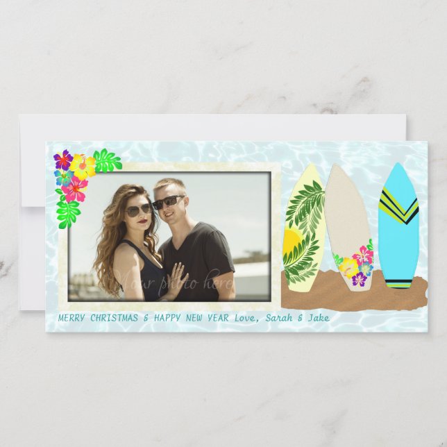 Surfboard Hawaii-jul Julkort (Framsida)