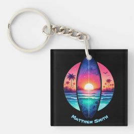 Surfboard i solnedgången