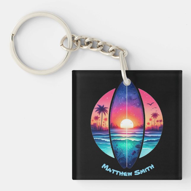 Surfboard i solnedgången (Framsidan)