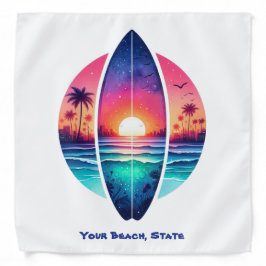 Surfboard i solnedgången bandana