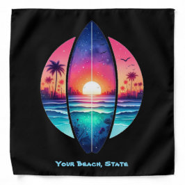 Surfboard i solnedgången bandana