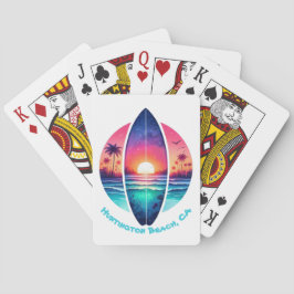 Surfboard i solnedgången casinokort