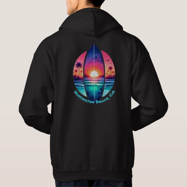 Surfboard i solnedgången hoodie (Baksida)