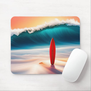 Surfboard med stor våg musmatta