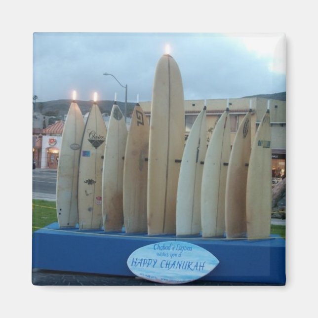 Surfboard Menorah Magnet (Framsidan)