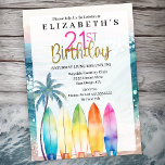 Surfboard Ocean Beach Women's 21st Birthday Inbjudningar<br><div class="desc">Smaklig Surfboard Beach Women's 21:a födelsedagsinbjudan. Du kan enkelt ändra exempeltexten till din egen genom att klicka på Anpassa. Klicka på Anpassa om du vill ändra teckensnittstyp, Teckensnitt Färg, Teckensnitt Storlekt eller Lägg till/ta bort/ändra Inslagen Text eller Design. Denna inbjudan är tillgänglig för den 17:e, 18:e, 19:e, 20:e, 21:e, 25:e,...</div>