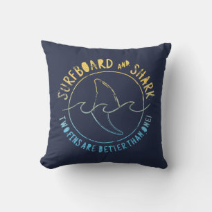 Surfboard och Shark FUNNY Summer Beach Vacation T Kudde