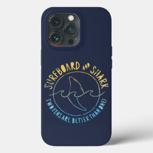 Surfboard och Shark Funy Surfing Summer