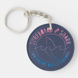 Surfboard och Shark Funy Surfing Summer
