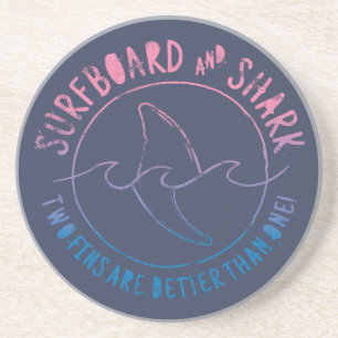Surfboard och Shark Funy Surfing Summer Underlägg