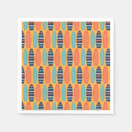 Surfboard Orange Blue Sommardag Pappersservett