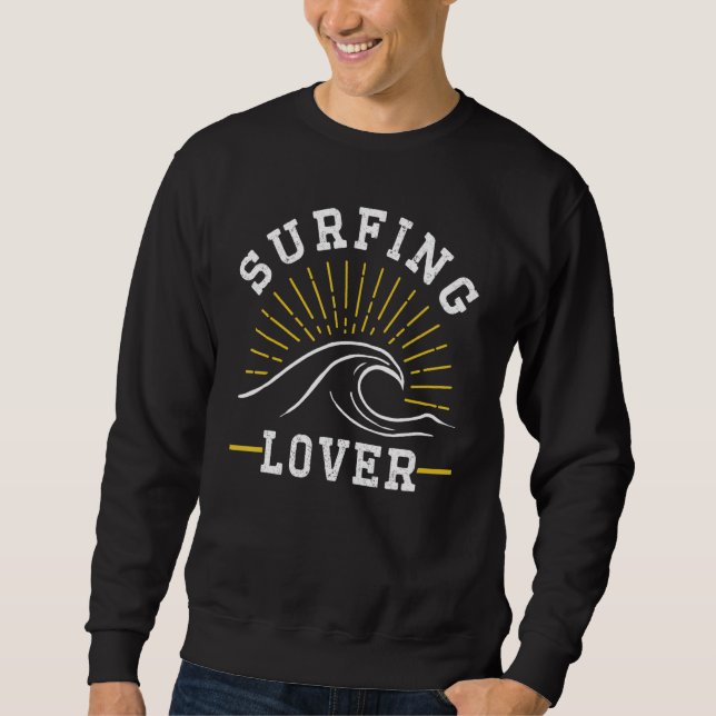 Surfboard Ord Surfer Surfa Lång Ärmad Tröja (Framsida)