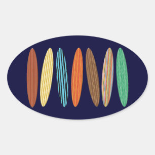 Surfboard Ovalt Klistermärke