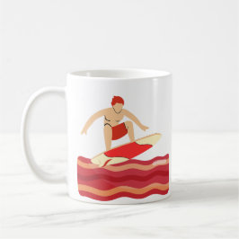 Surfboard på Bacon Wave Kaffemugg