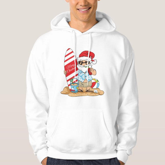Surfboard Santa Hoodie (Framsida)